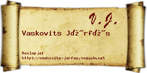Vaskovits Járfás névjegykártya